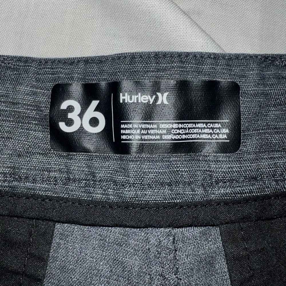 Hurley Dri-FIT Hybrid Shorts Mens Dark Grey Heathered Walk Shorts 36 - Picture 2 of 8
